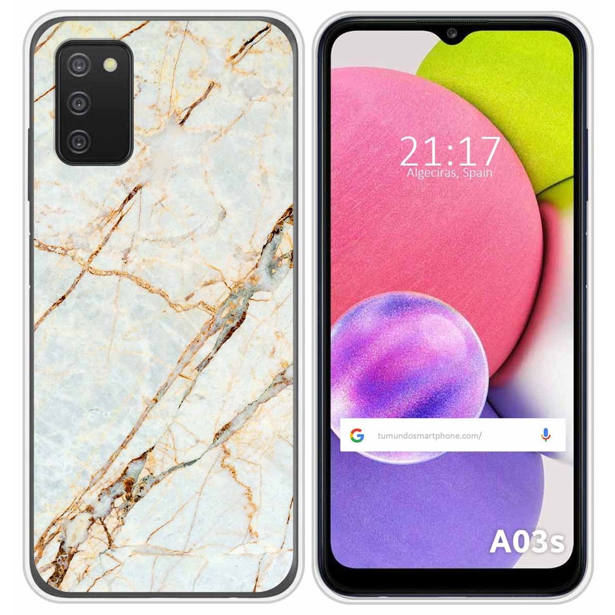 Funda Silicona para Samsung Galaxy A03s diseño Mármol 13 Dibujos