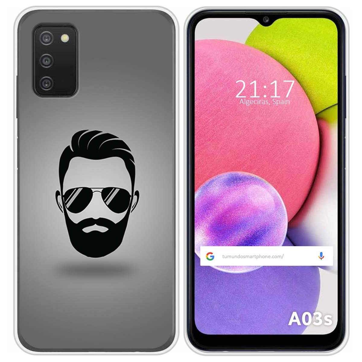 Funda Silicona para Samsung Galaxy A03s diseño Barba Dibujos