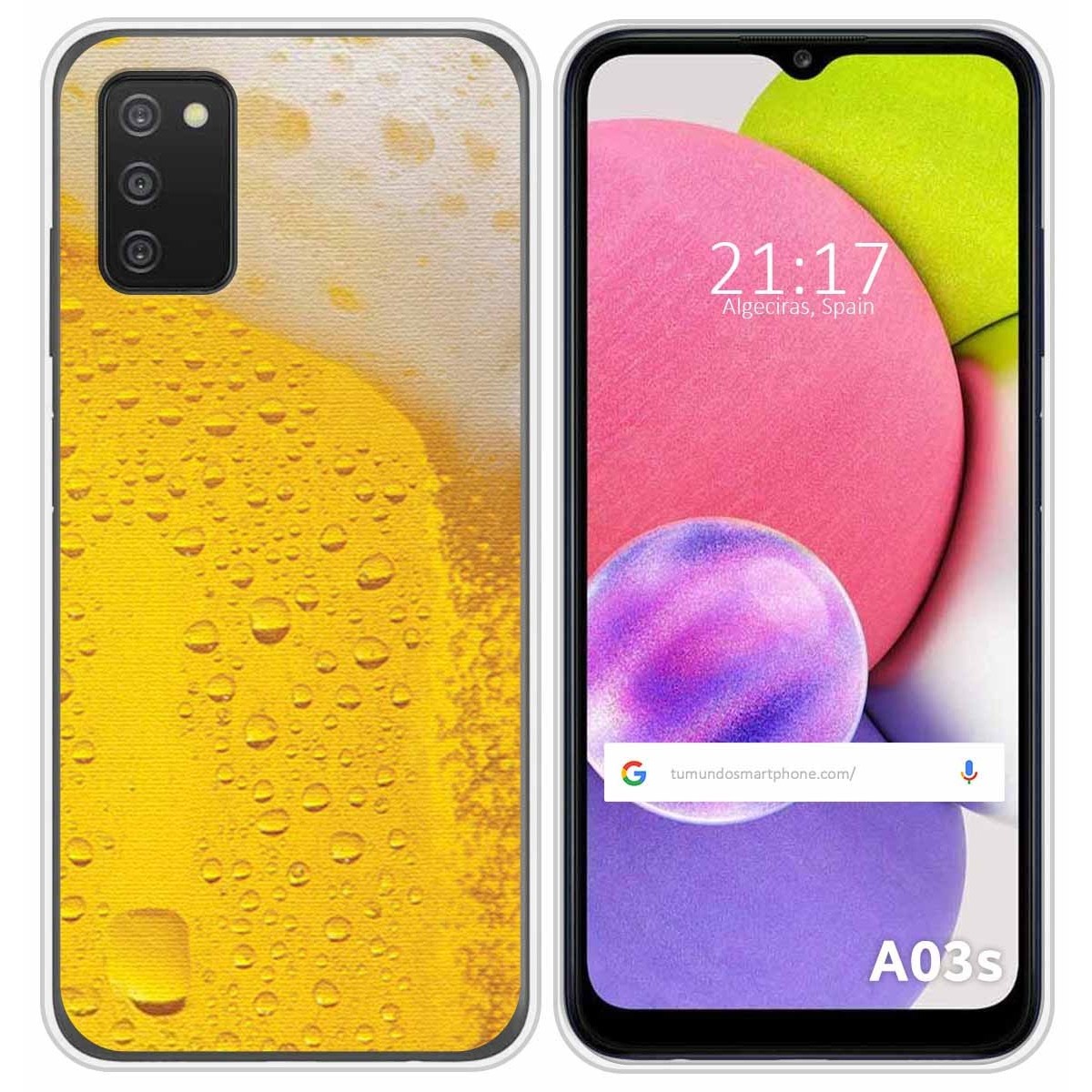 Funda Silicona para Samsung Galaxy A03s diseño Cerveza Dibujos