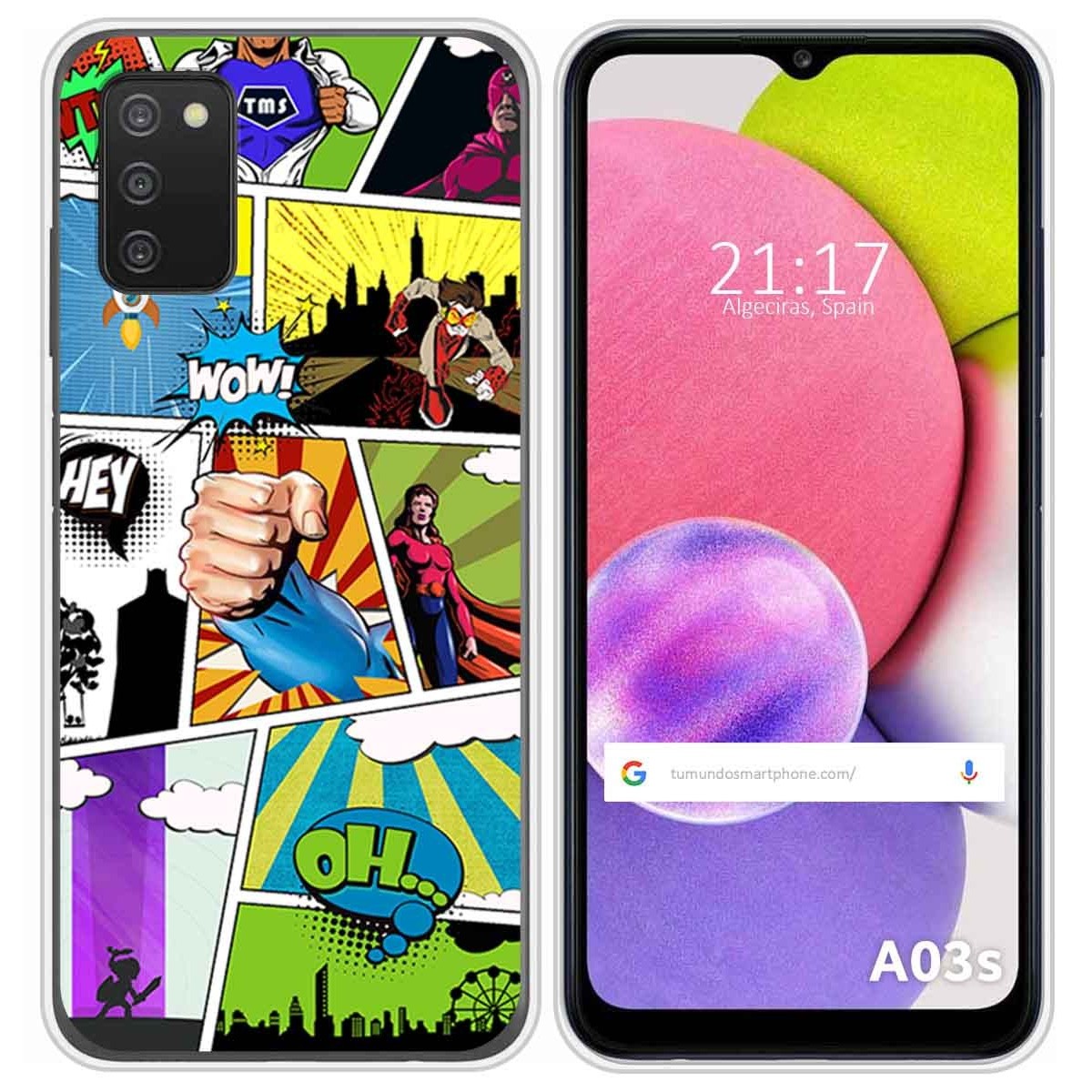 Funda Silicona para Samsung Galaxy A03s diseño Comic Dibujos