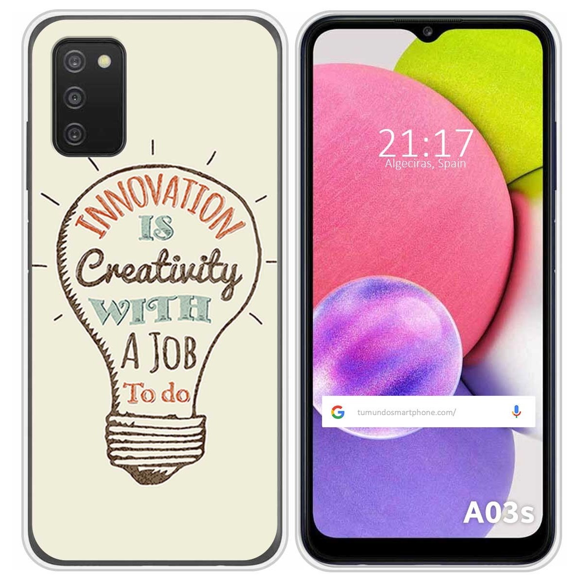 Funda Silicona para Samsung Galaxy A03s diseño Creativity Dibujos