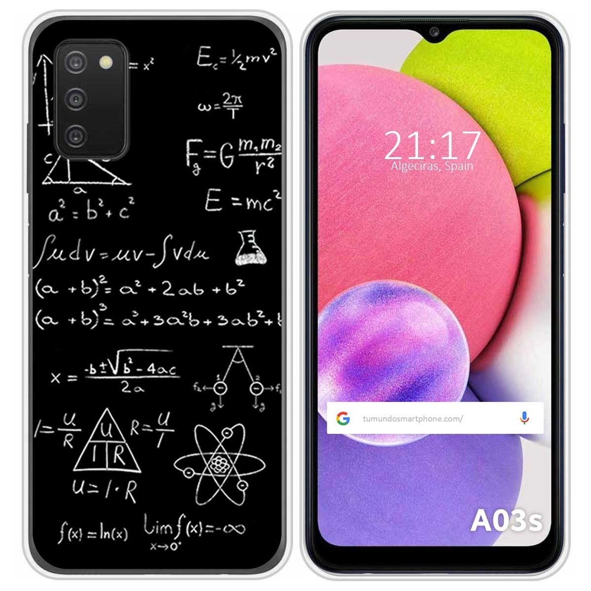 Funda Silicona para Samsung Galaxy A03s diseño Formulas Dibujos