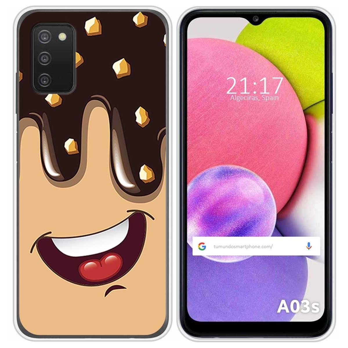 Funda Silicona para Samsung Galaxy A03s diseño Helado Chocolate Dibujos