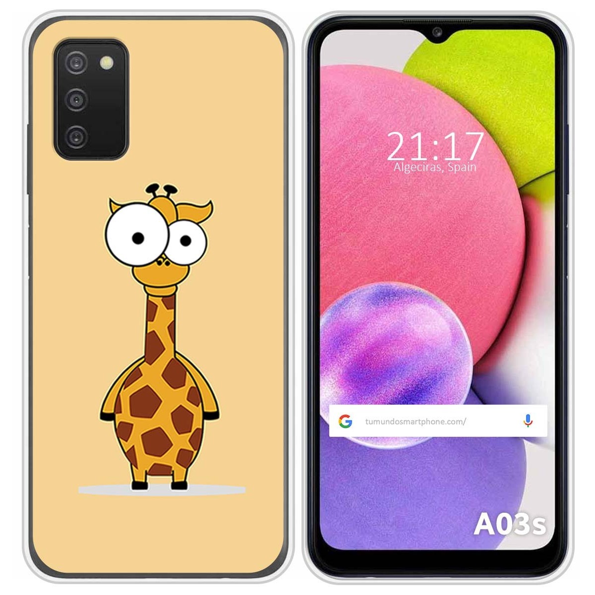 Funda Silicona para Samsung Galaxy A03s diseño Jirafa Dibujos