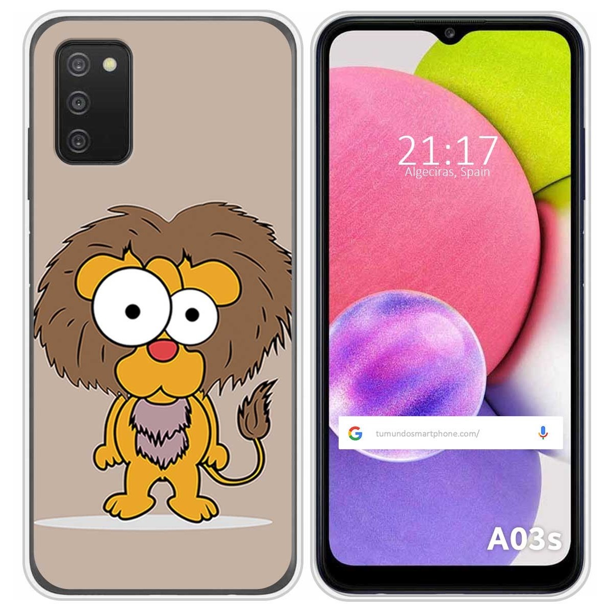 Funda Silicona para Samsung Galaxy A03s diseño Leon Dibujos