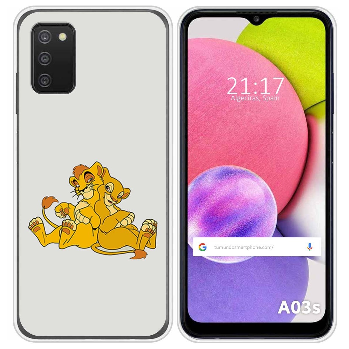 Funda Silicona para Samsung Galaxy A03s diseño Leones Dibujos