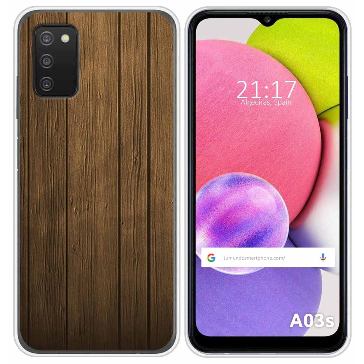 Funda Silicona para Samsung Galaxy A03s diseño Madera Dibujos