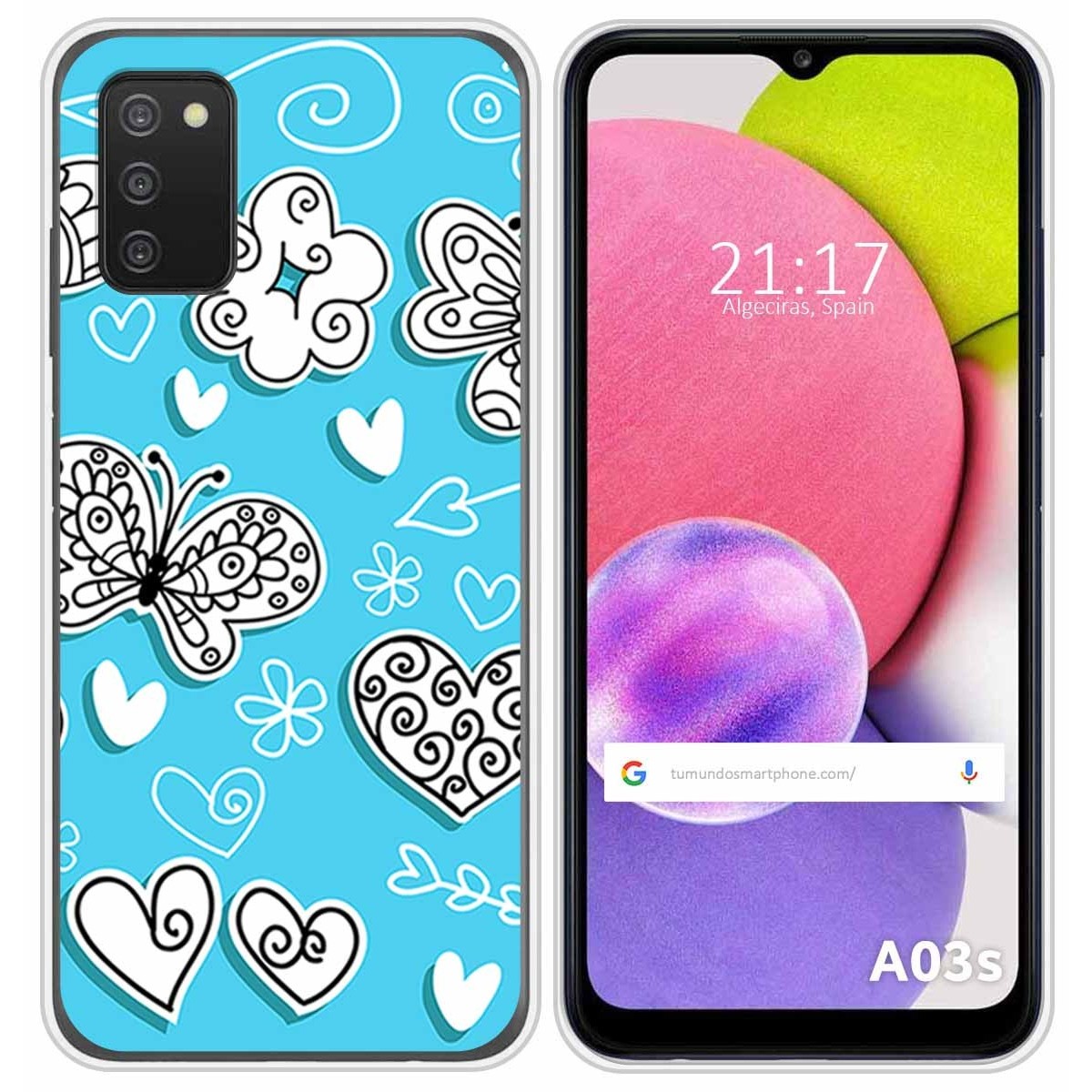 Funda Silicona para Samsung Galaxy A03s diseño Mariposas Dibujos