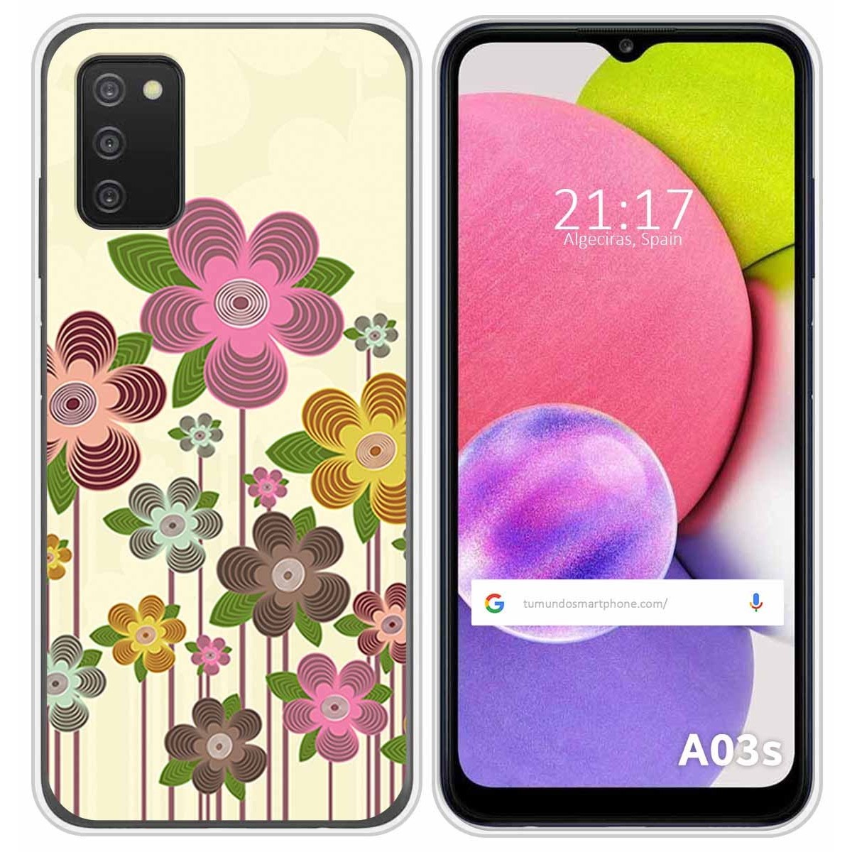 Funda Silicona para Samsung Galaxy A03s diseño Primavera En Flor Dibujos