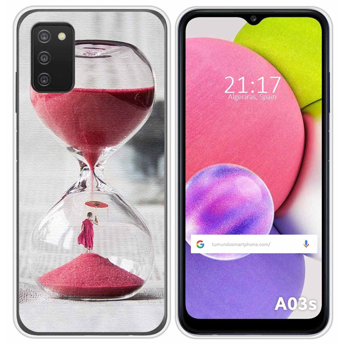 Funda Silicona para Samsung Galaxy A03s diseño Reloj Dibujos