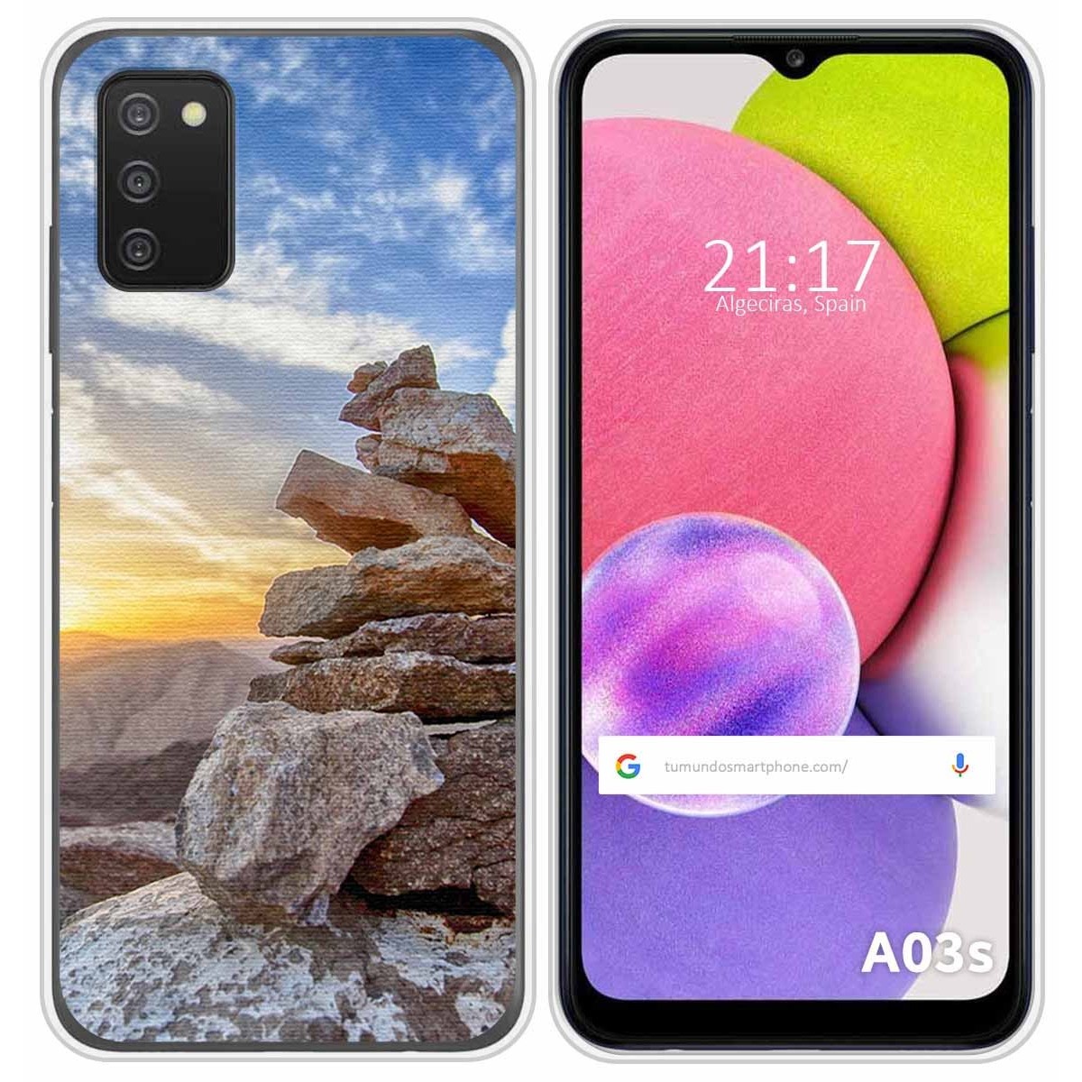 Funda Silicona para Samsung Galaxy A03s diseño Sunset Dibujos