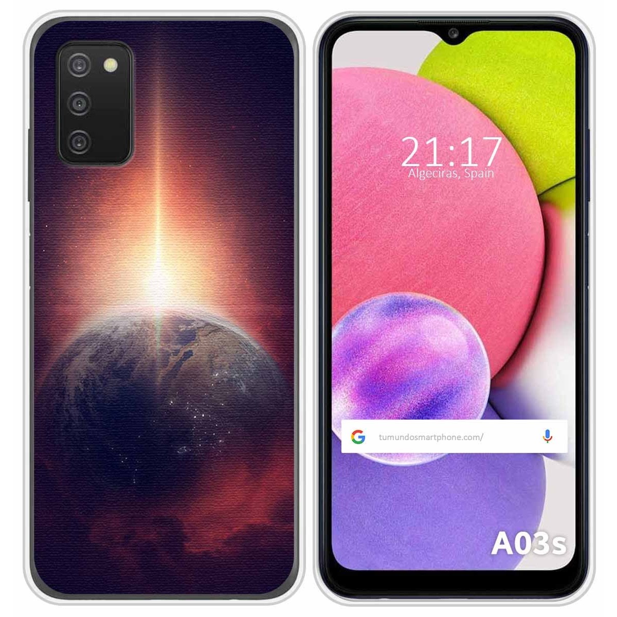 Funda Silicona para Samsung Galaxy A03s diseño Tierra Dibujos
