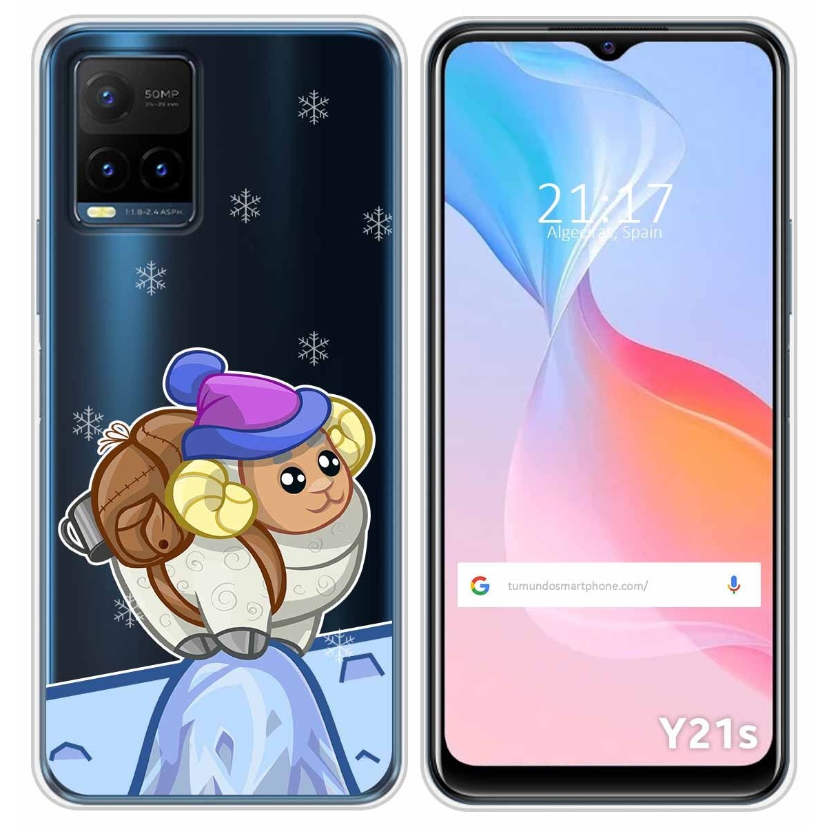 Funda Silicona Transparente para Vivo Y21 / Y21s / Y33s diseño Cabra Dibujos