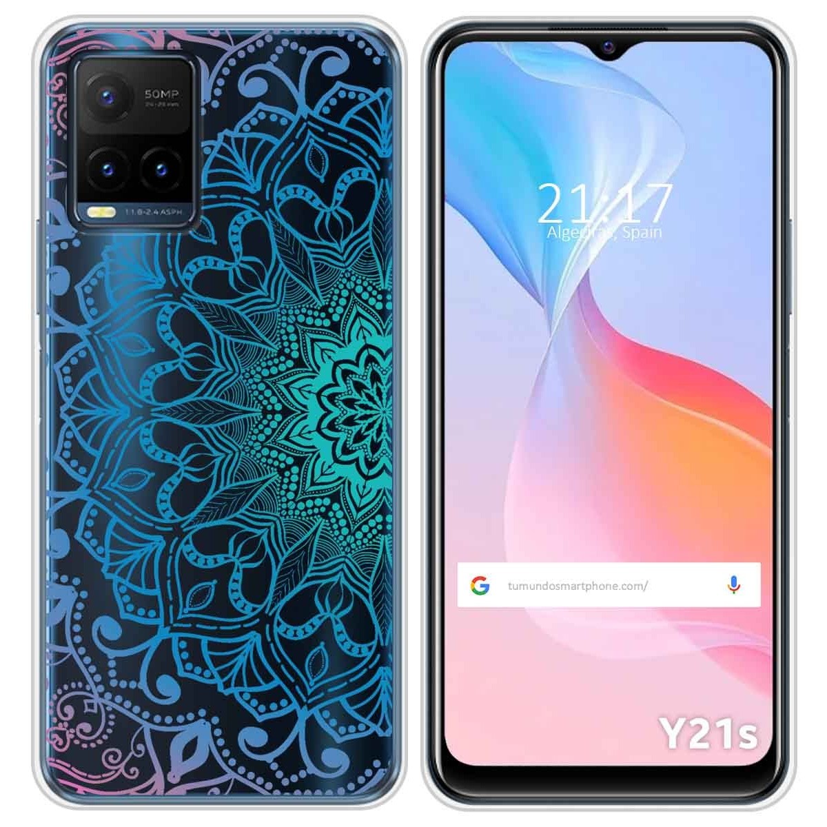 Funda Silicona Transparente para Vivo Y21 / Y21s / Y33s diseño Mandala Dibujos