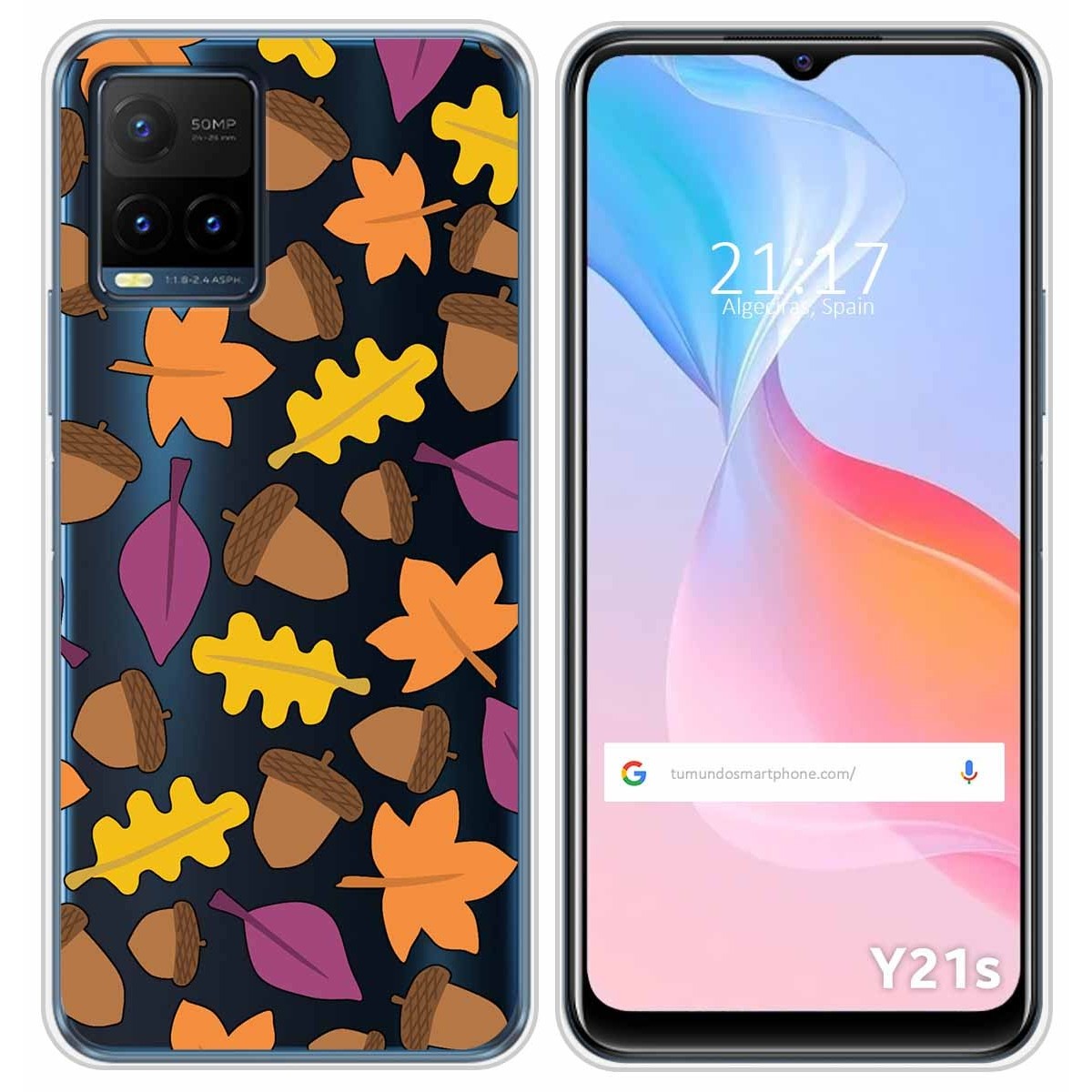 Funda Silicona Transparente para Vivo Y21 / Y21s / Y33s diseño Otoño Dibujos