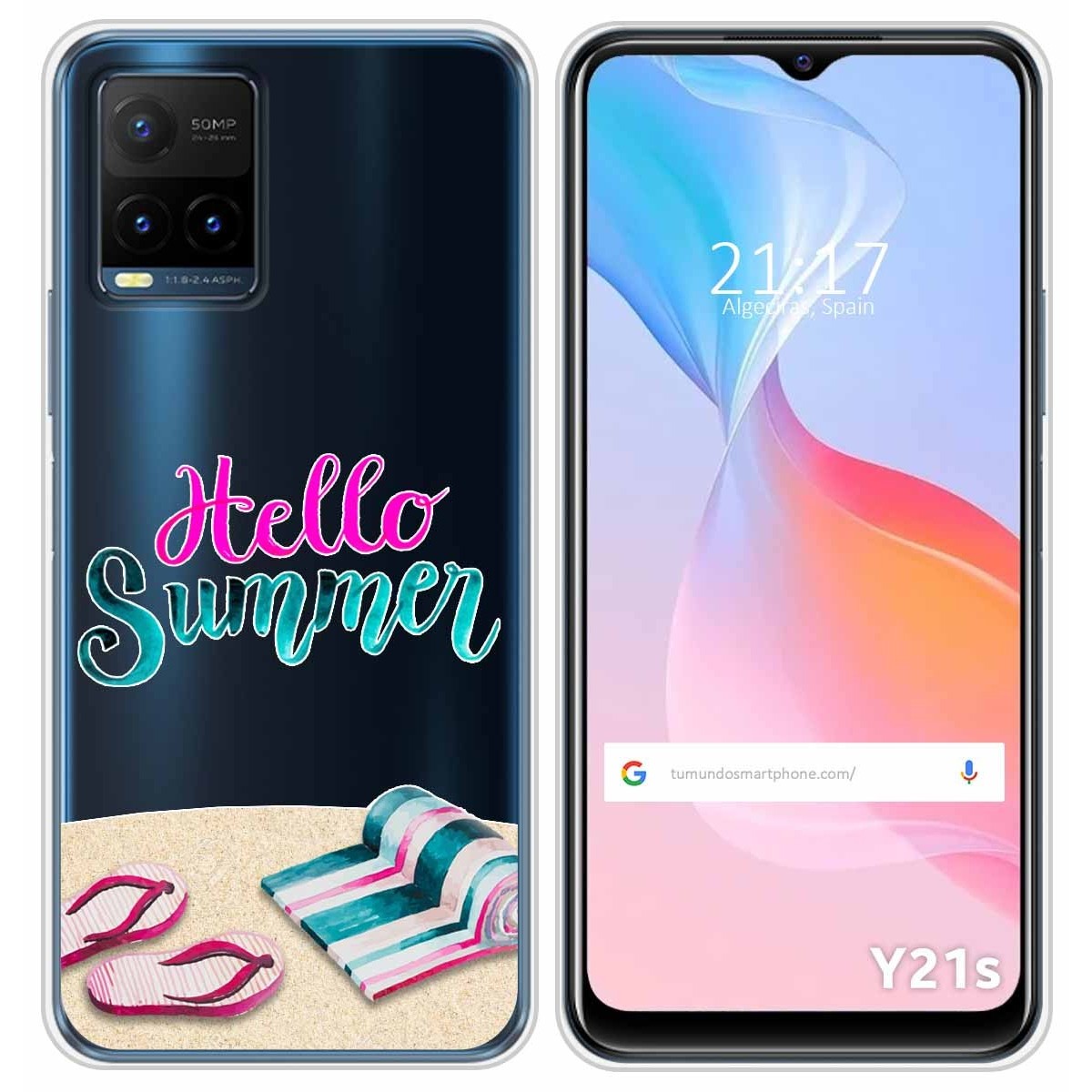 Funda Silicona Transparente para Vivo Y21 / Y21s / Y33s diseño Summer Dibujos