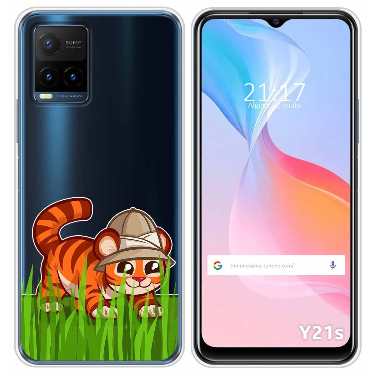 Funda Silicona Transparente para Vivo Y21 / Y21s / Y33s diseño Tigre Dibujos