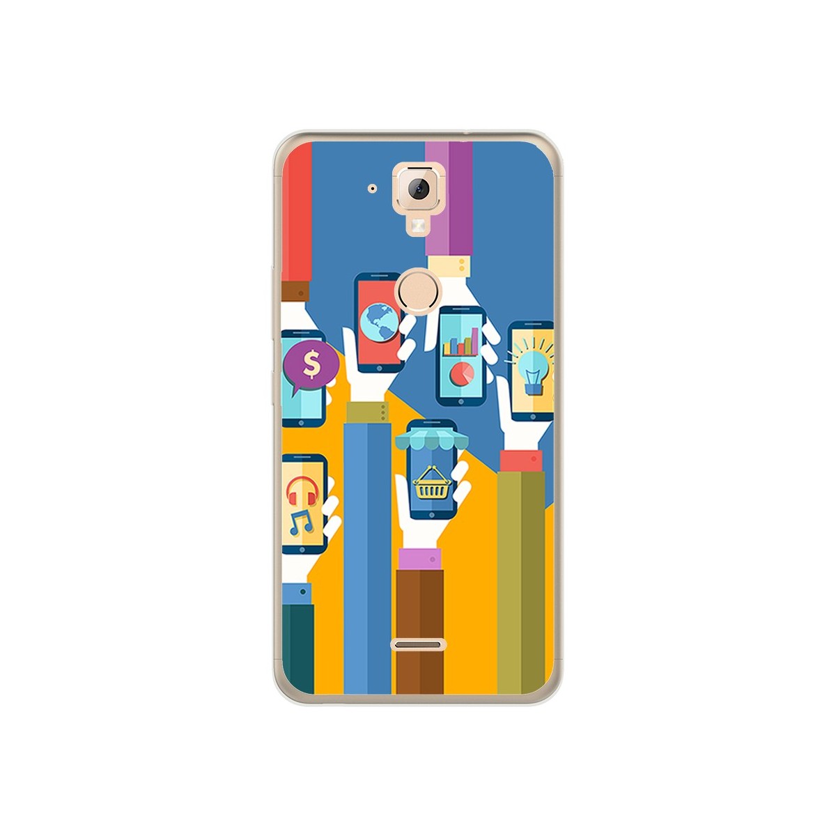 Funda Gel Tpu para Hisense F23 Diseño Apps Dibujos