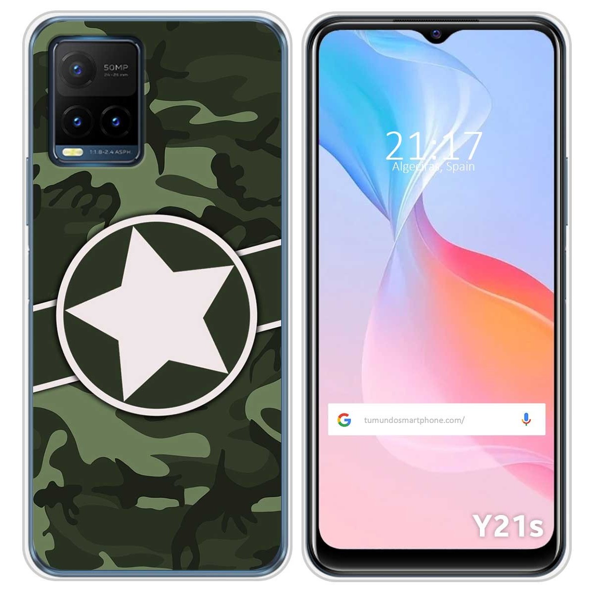 Funda Silicona para Vivo Y21 / Y21s / Y33s diseño Camuflaje 01 Dibujos