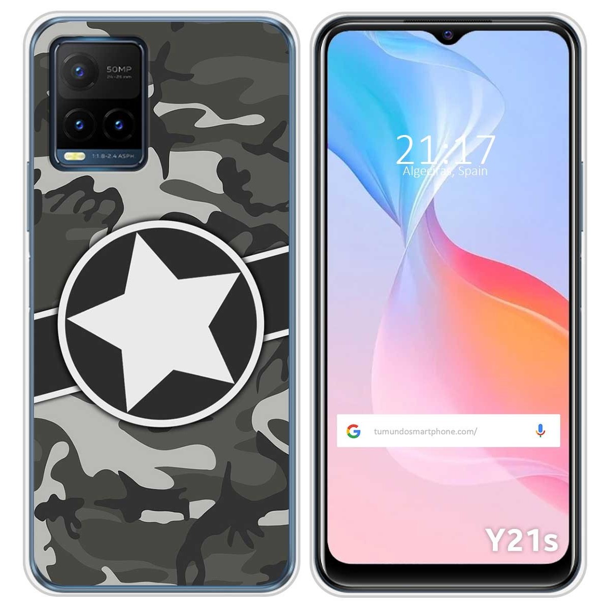 Funda Silicona para Vivo Y21 / Y21s / Y33s diseño Camuflaje 02 Dibujos