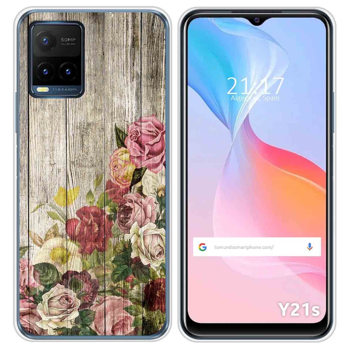 Funda Silicona para Vivo Y21 / Y21s / Y33s diseño Madera 08 Dibujos