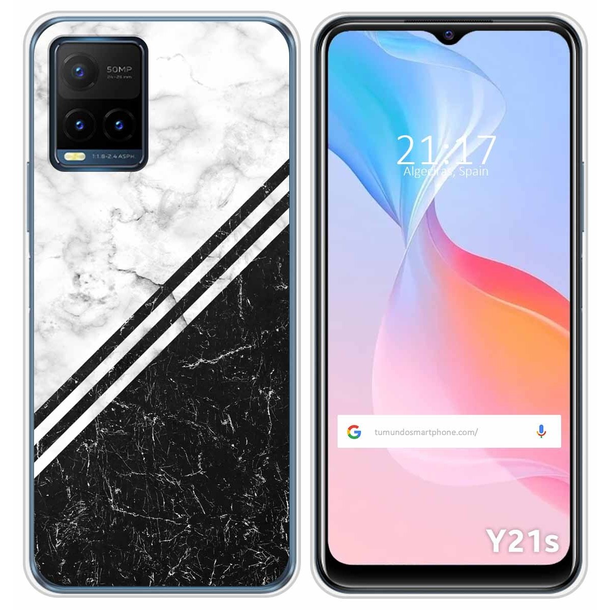 Funda Silicona para Vivo Y21 / Y21s / Y33s diseño Mármol 01 Dibujos