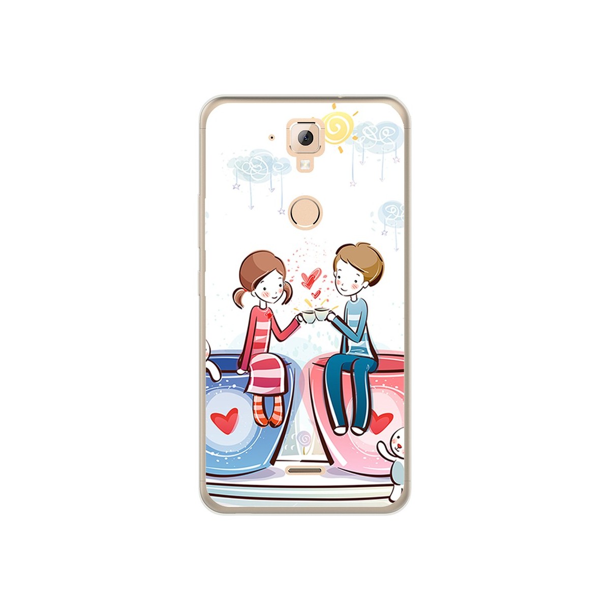 Funda Gel Tpu para Hisense F23 Diseño Cafe Dibujos