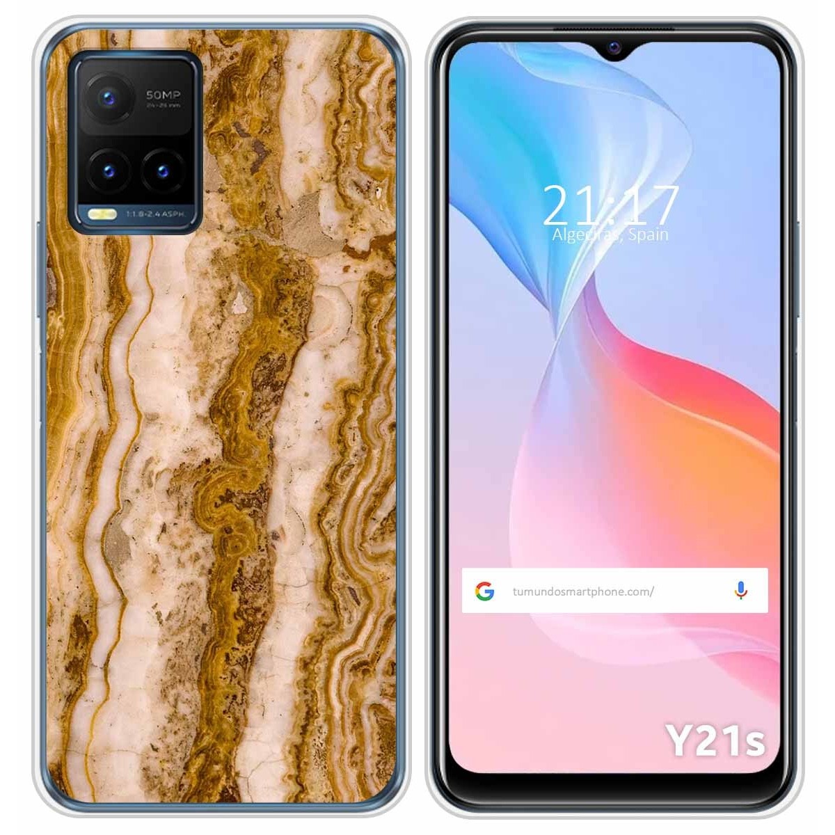 Funda Silicona para Vivo Y21 / Y21s / Y33s diseño Mármol 10 Dibujos