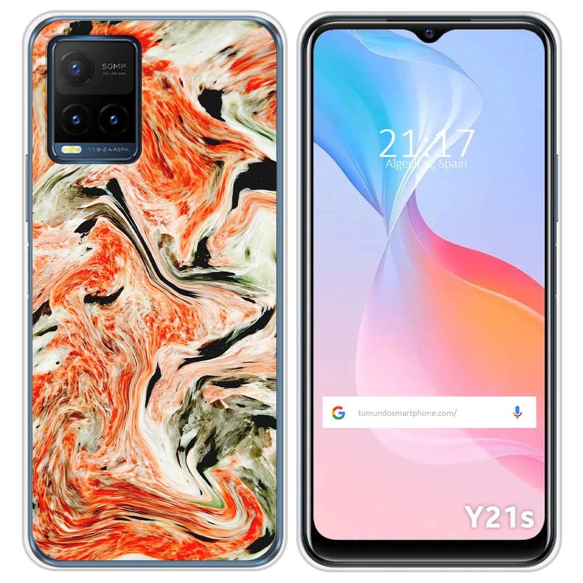 Funda Silicona para Vivo Y21 / Y21s / Y33s diseño Mármol 12 Dibujos