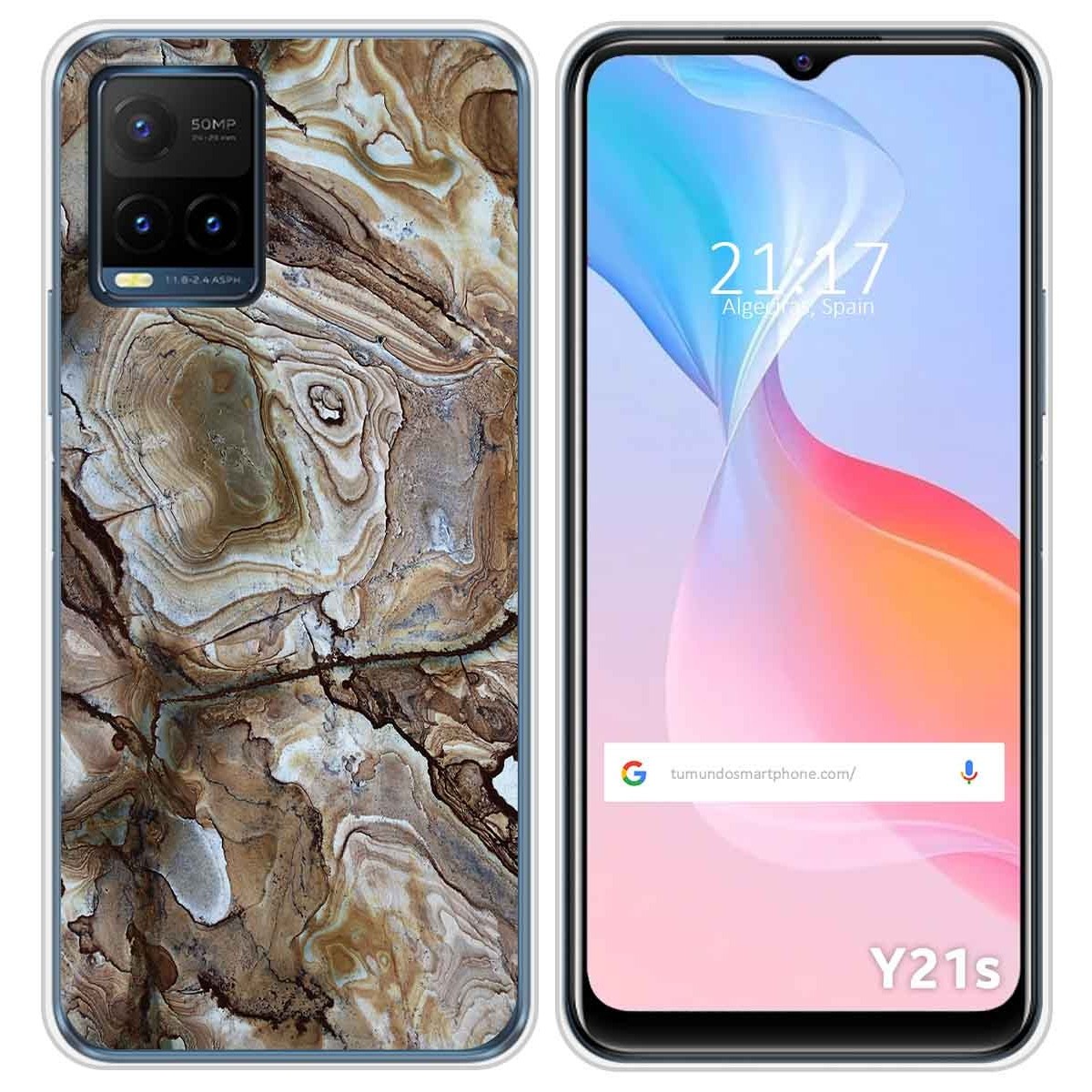 Funda Silicona para Vivo Y21 / Y21s / Y33s diseño Mármol 14 Dibujos
