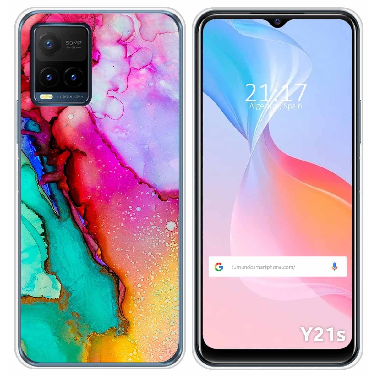 Funda Silicona para Vivo Y21 / Y21s / Y33s diseño Mármol 15 Dibujos