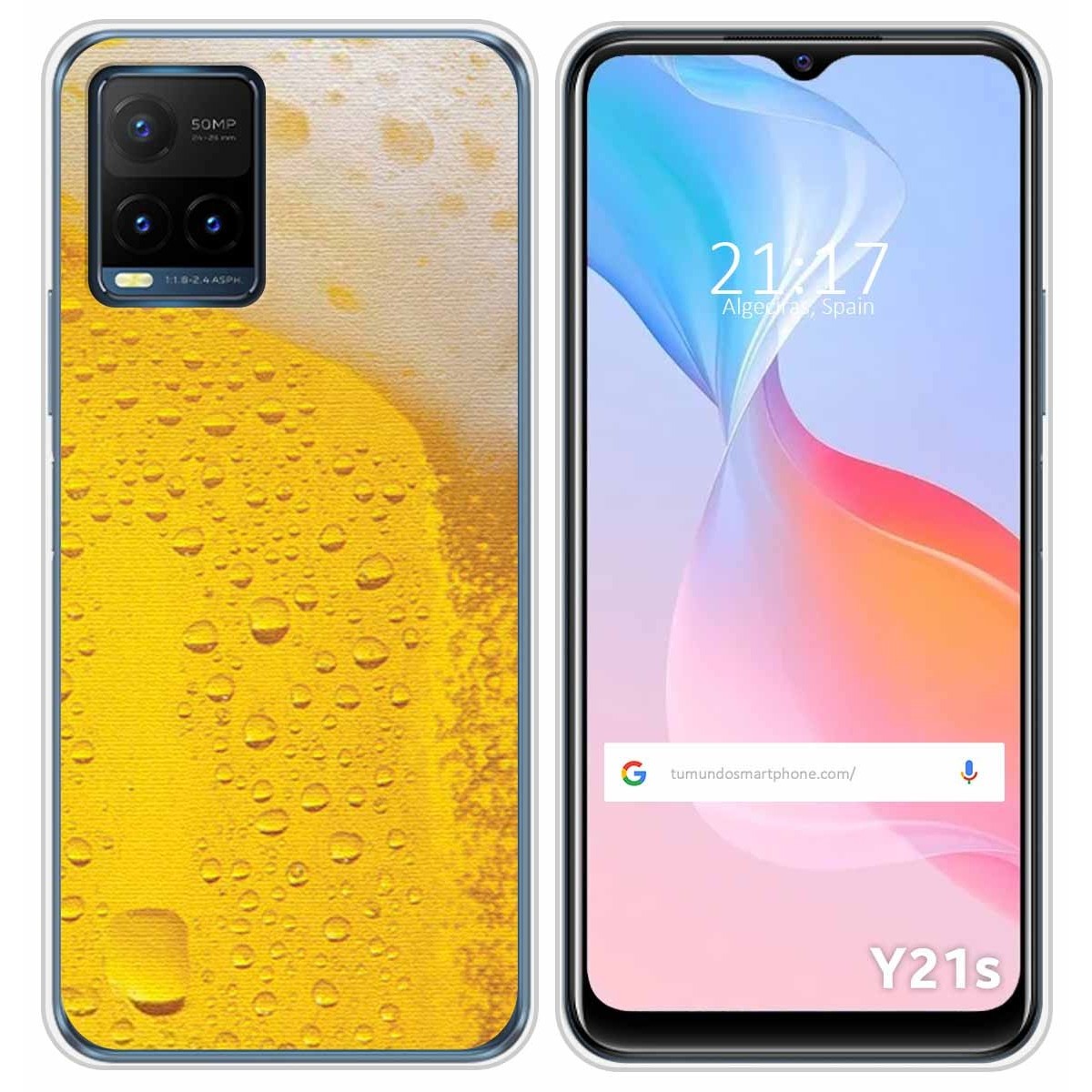 Funda Silicona para Vivo Y21 / Y21s / Y33s diseño Cerveza Dibujos