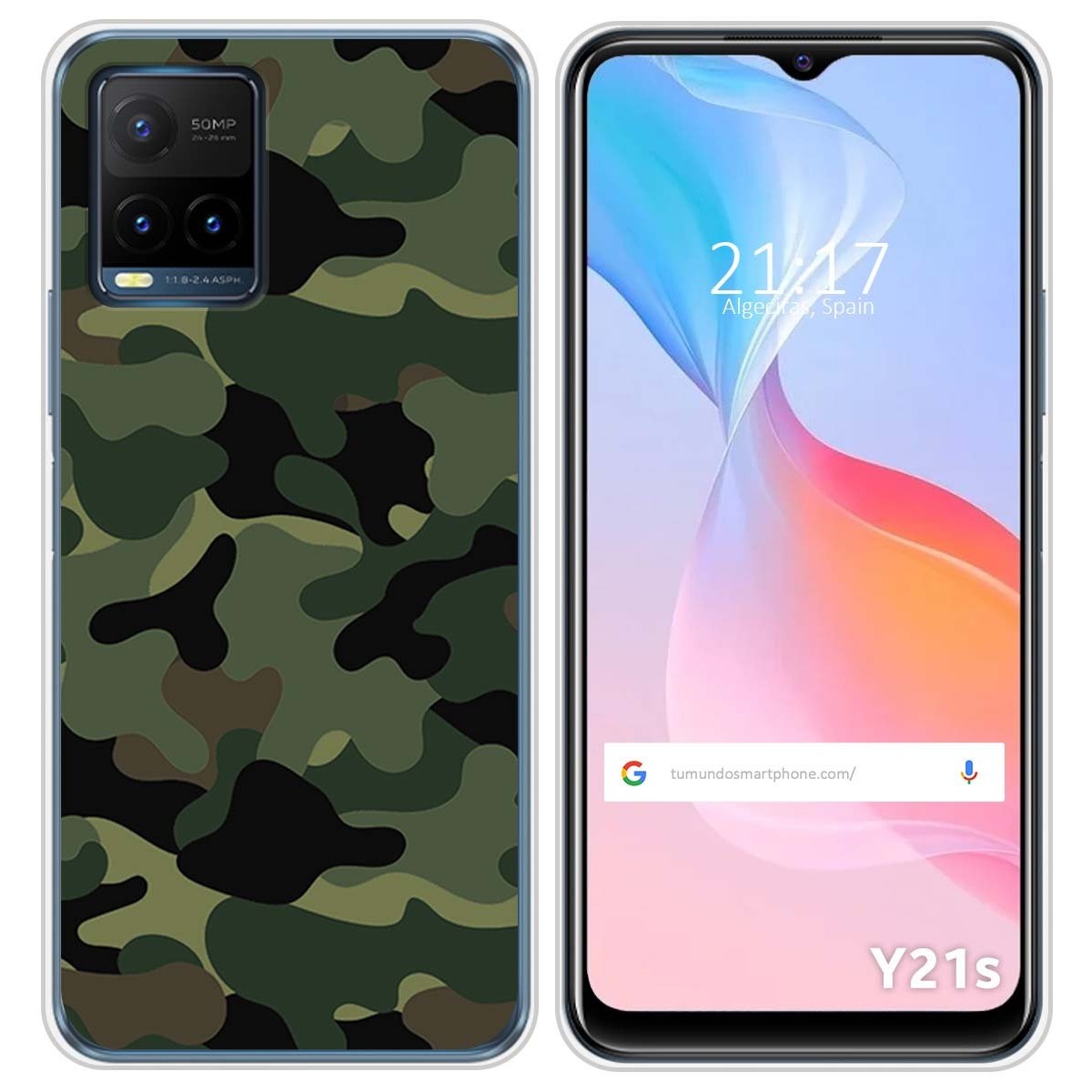 Funda Silicona para Vivo Y21 / Y21s / Y33s diseño Camuflaje Dibujos
