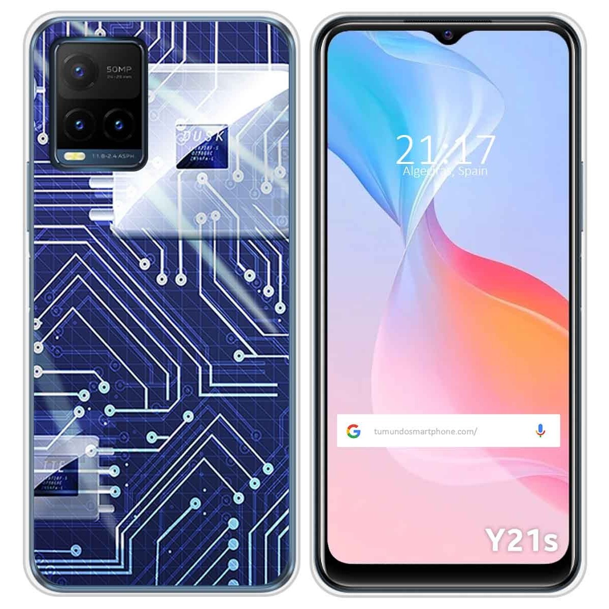Funda Silicona para Vivo Y21 / Y21s / Y33s diseño Circuito Dibujos