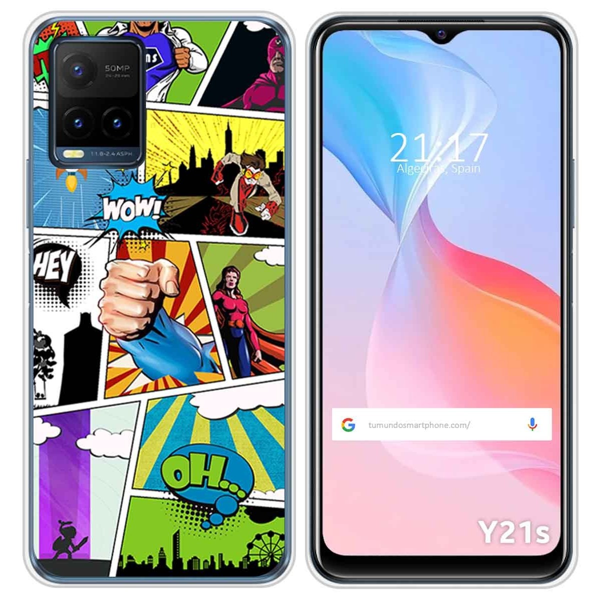 Funda Silicona para Vivo Y21 / Y21s / Y33s diseño Comic Dibujos