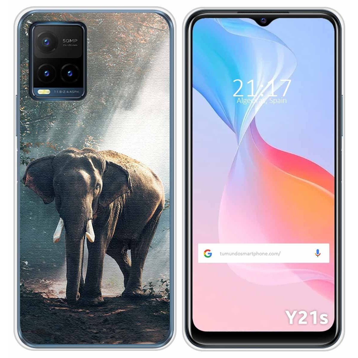 Funda Silicona para Vivo Y21 / Y21s / Y33s diseño Elefante Dibujos