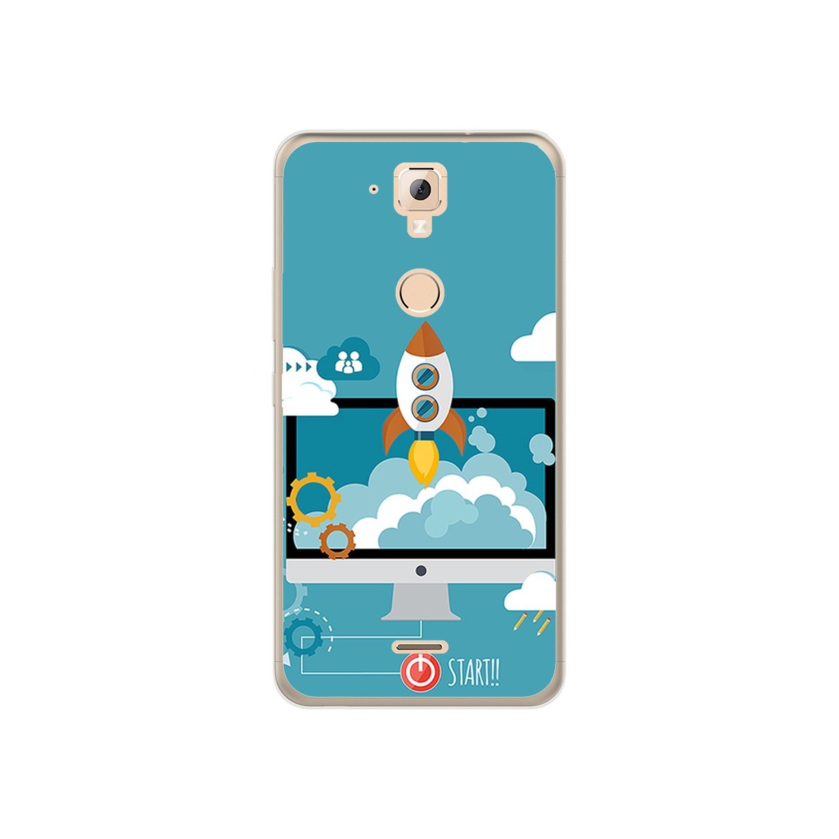 Funda Gel Tpu para Hisense F23 Diseño Cohete Dibujos