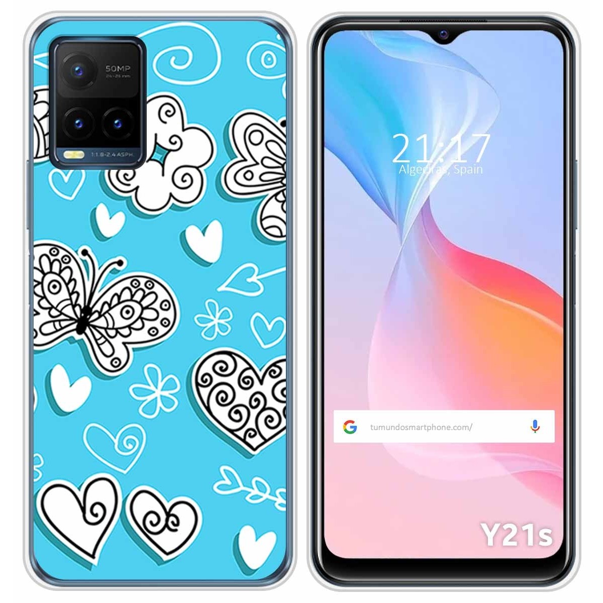 Funda Silicona para Vivo Y21 / Y21s / Y33s diseño Mariposas Dibujos