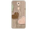 Funda Gel Tpu para Hisense F23 Diseño Corazones Madera Dibujos