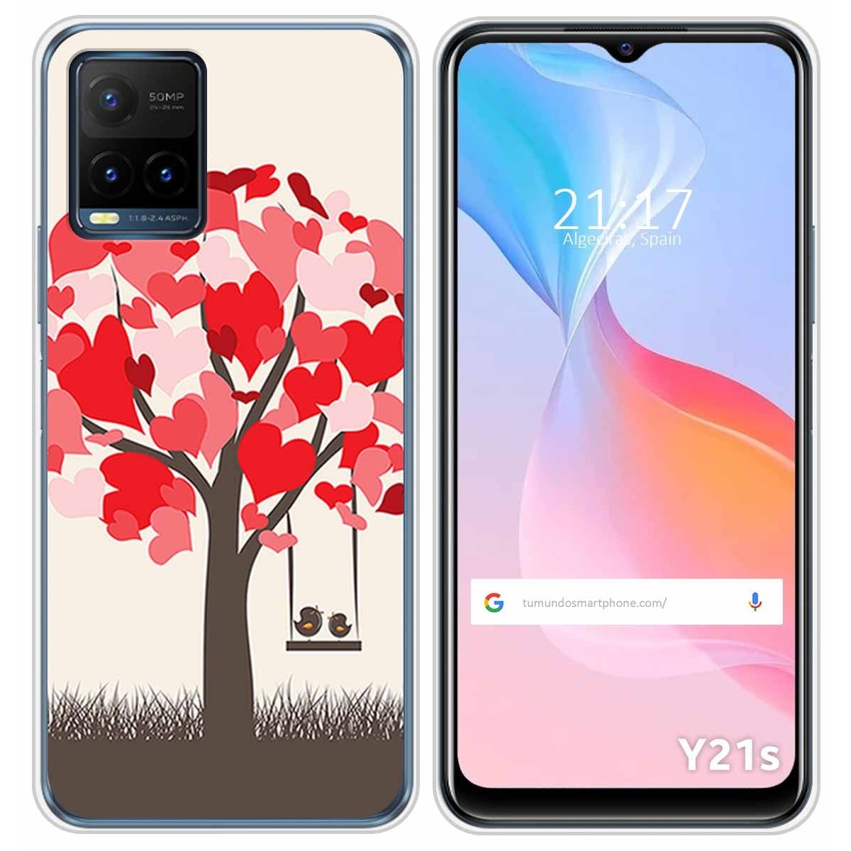 Funda Silicona para Vivo Y21 / Y21s / Y33s diseño Pajaritos Dibujos