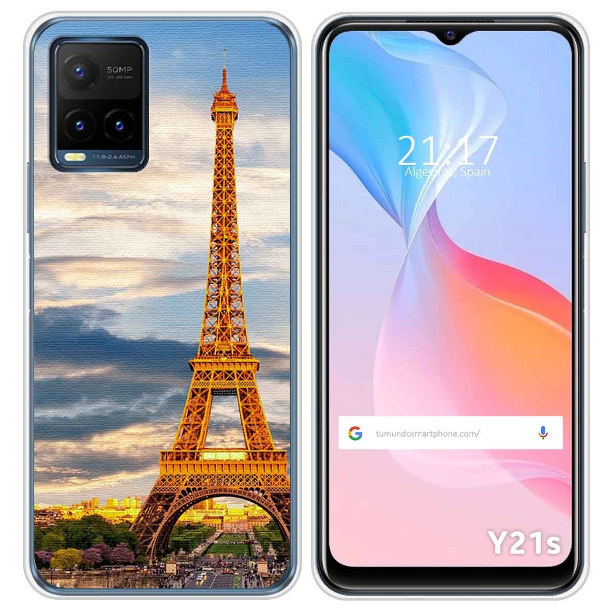 Funda Silicona para Vivo Y21 / Y21s / Y33s diseño Paris Dibujos