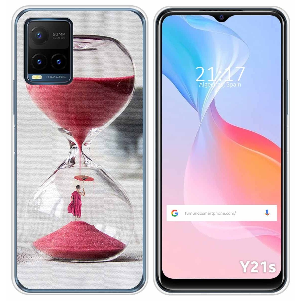 Funda Silicona para Vivo Y21 / Y21s / Y33s diseño Reloj Dibujos