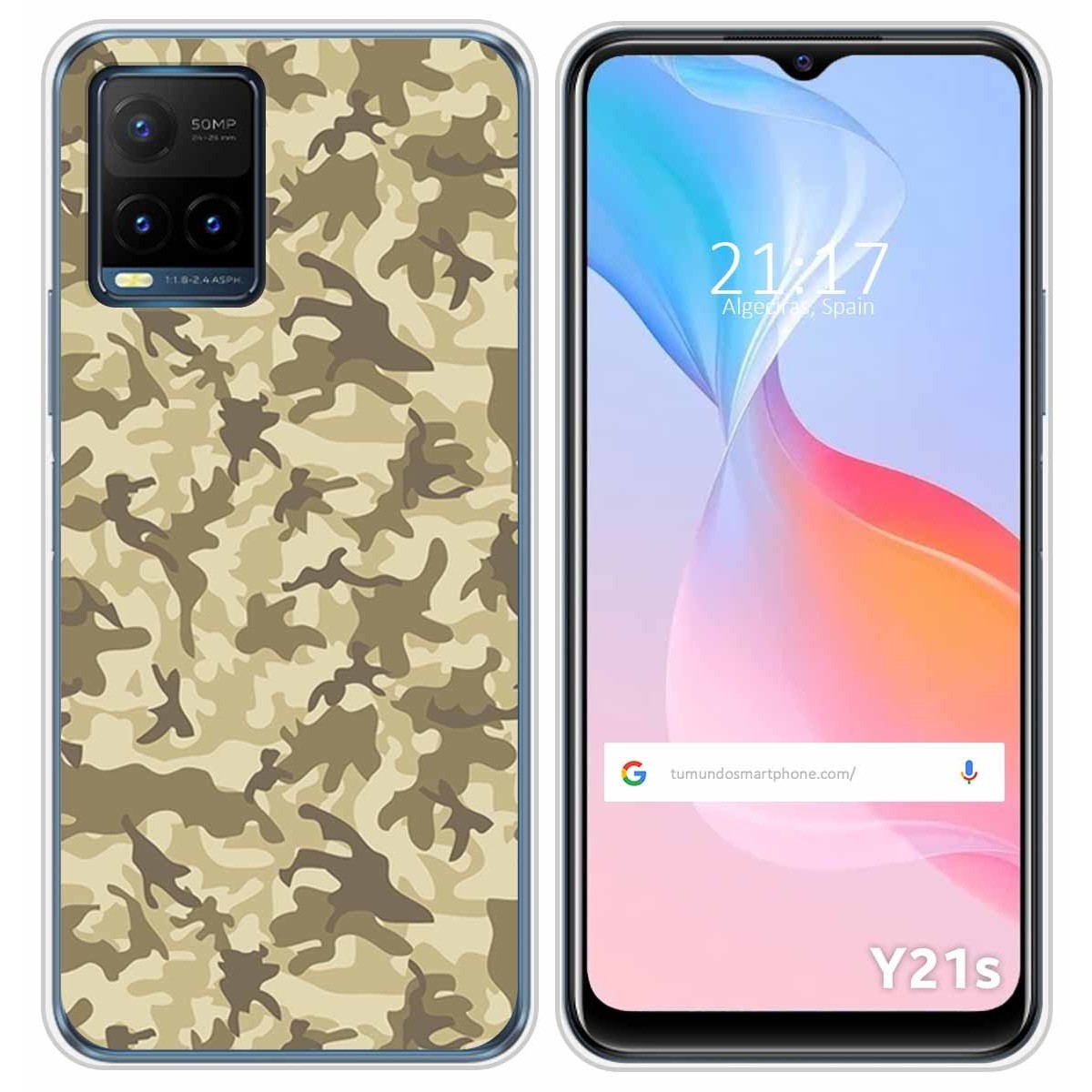Funda Silicona para Vivo Y21 / Y21s / Y33s diseño Sand Camuflaje Dibujos