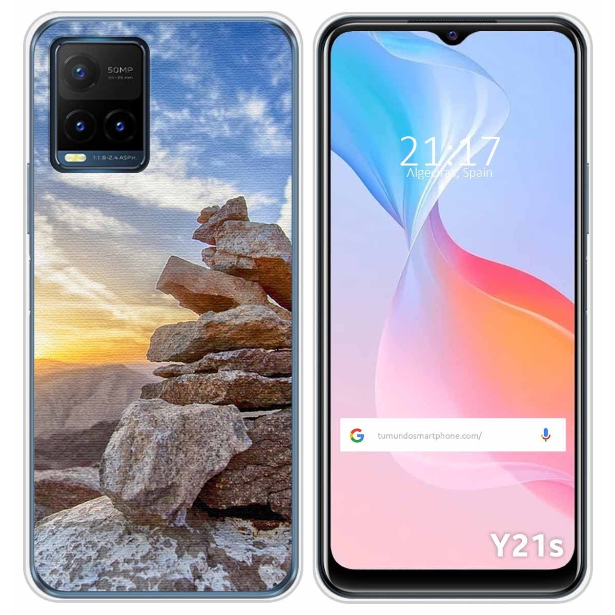 Funda Silicona para Vivo Y21 / Y21s / Y33s diseño Sunset Dibujos