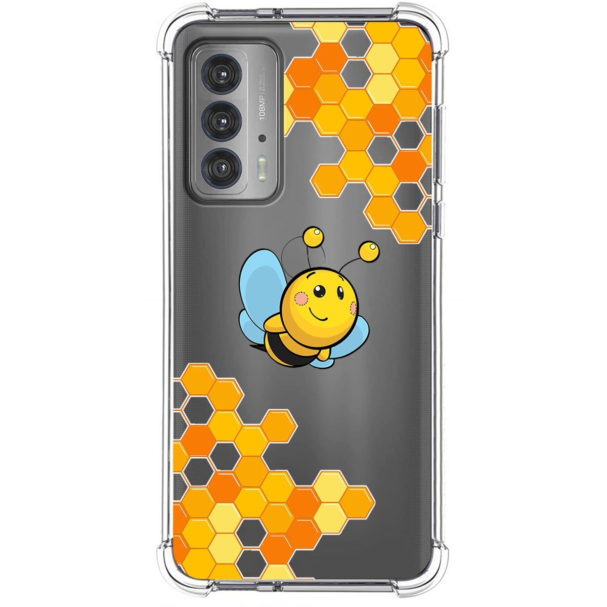 Funda Silicona Antigolpes para Motorola Edge 20 diseño Abeja Dibujos