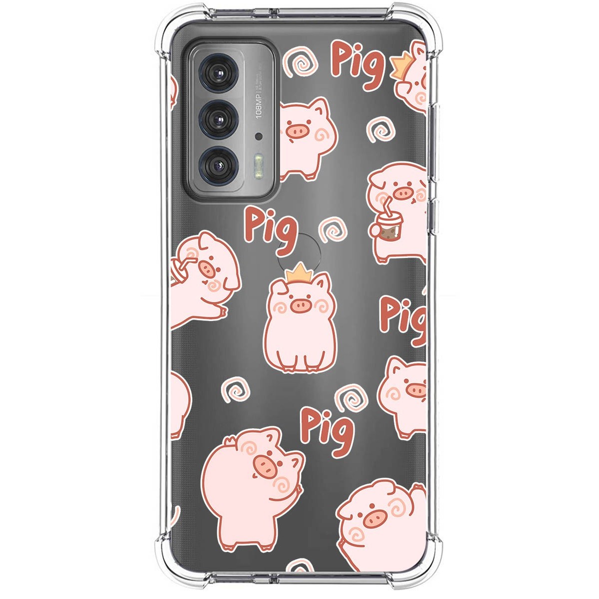 Funda Silicona Antigolpes para Motorola Edge 20 diseño Cerdos Dibujos