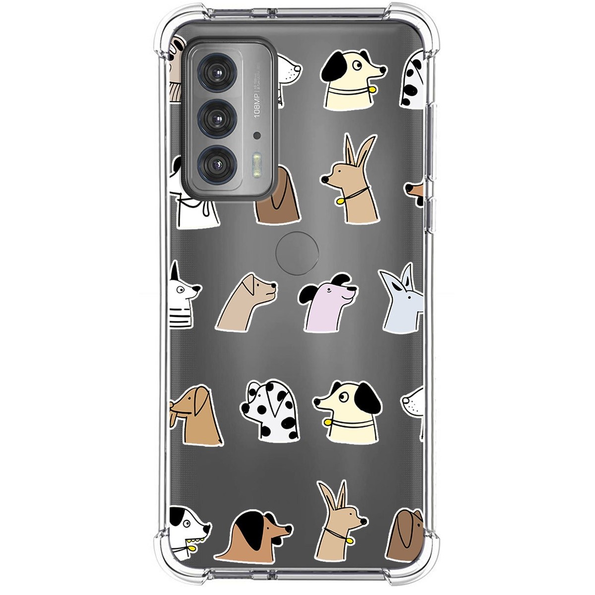 Funda Silicona Antigolpes para Motorola Edge 20 diseño Perros Dibujos