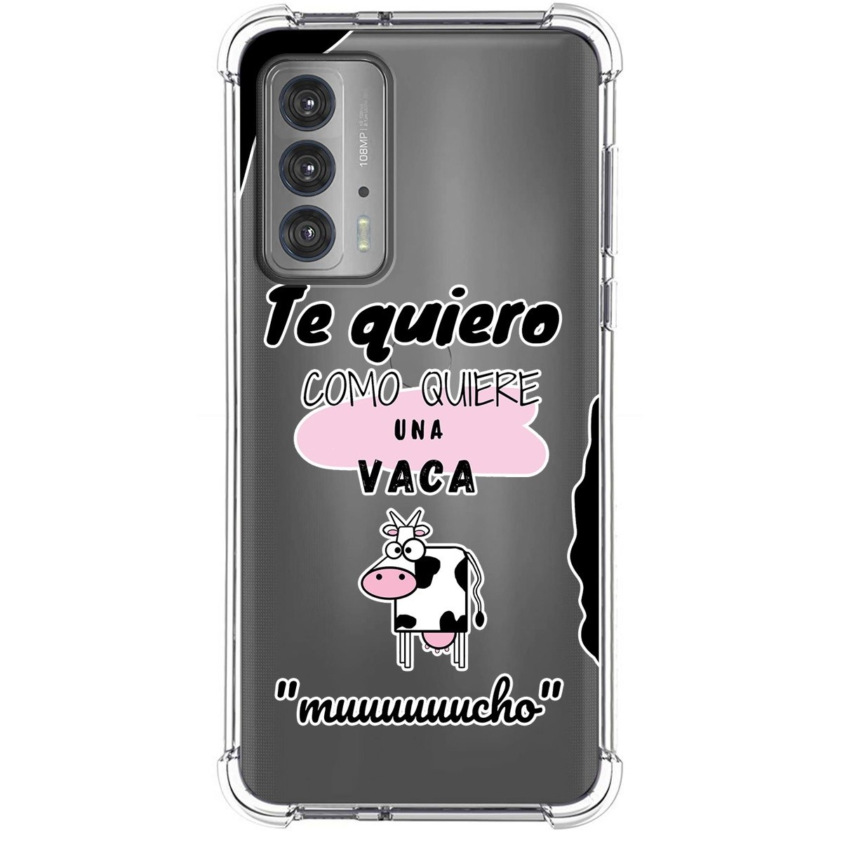 Funda Silicona Antigolpes para Motorola Edge 20 diseño Vaca Dibujos