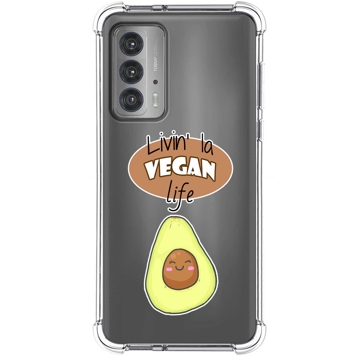 Funda Silicona Antigolpes para Motorola Edge 20 diseño Vegan Life Dibujos