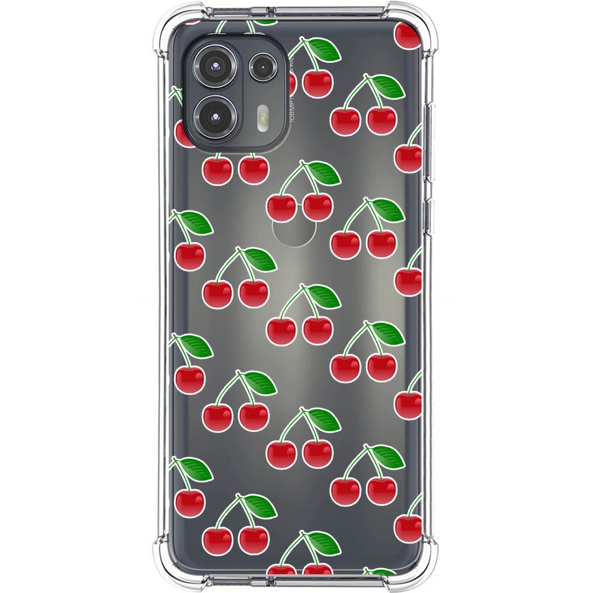 Funda Silicona Antigolpes para Motorola Edge 20 Lite diseño Cerezas Dibujos